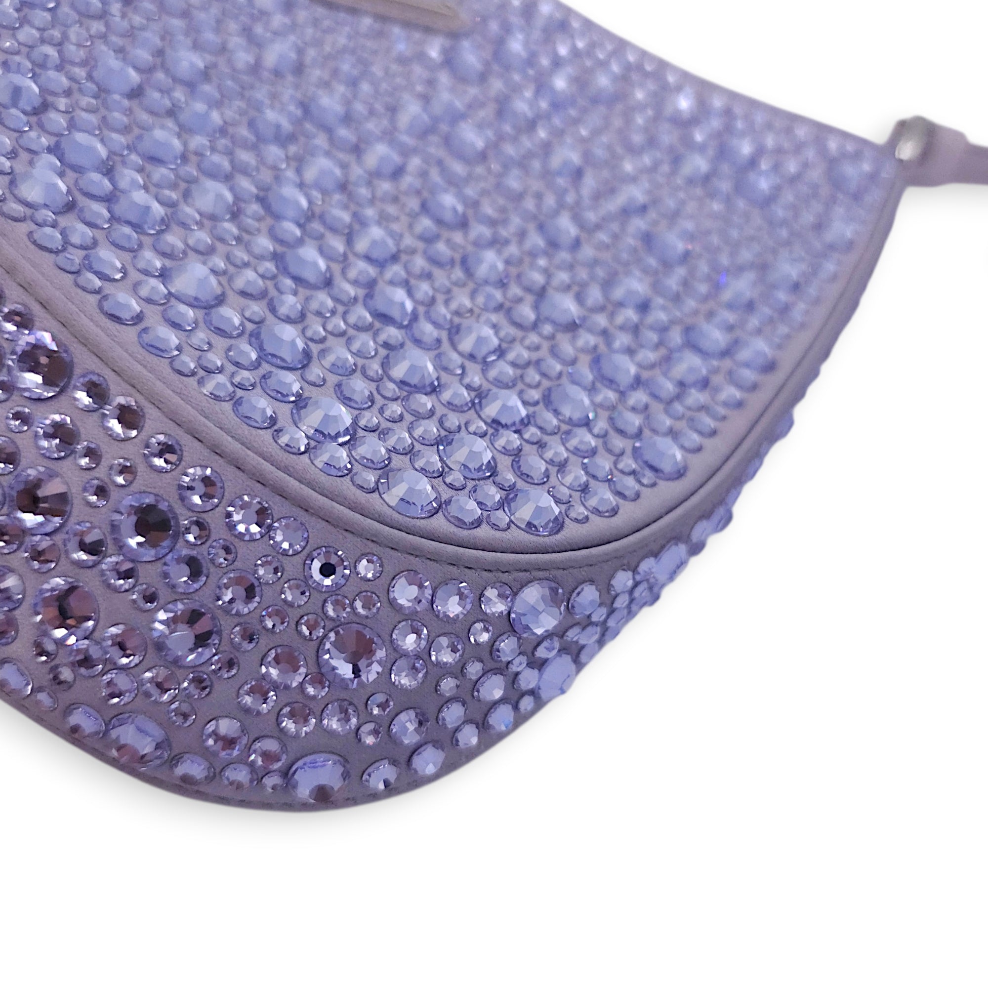 Cleo Satin Purple Shoulder Bag in Satin Silver hardware