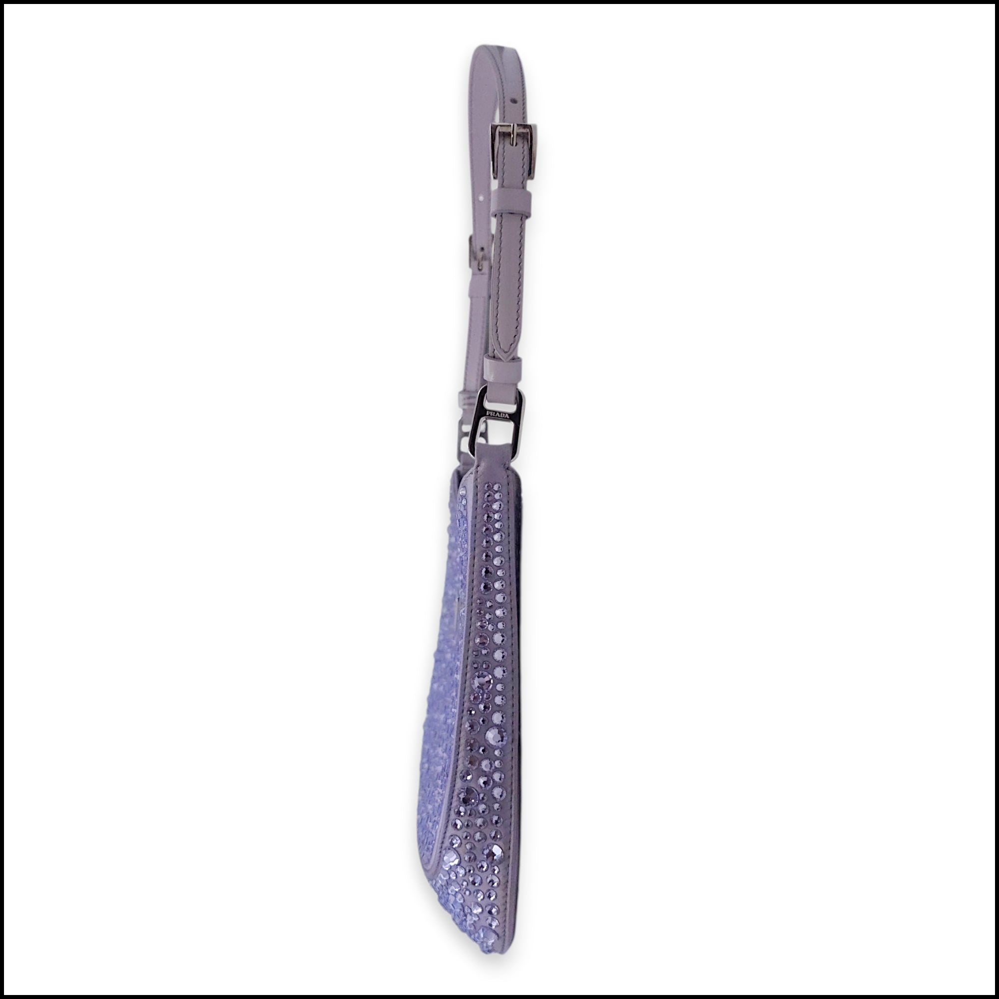 Cleo Satin Purple Shoulder Bag in Satin Silver hardware
