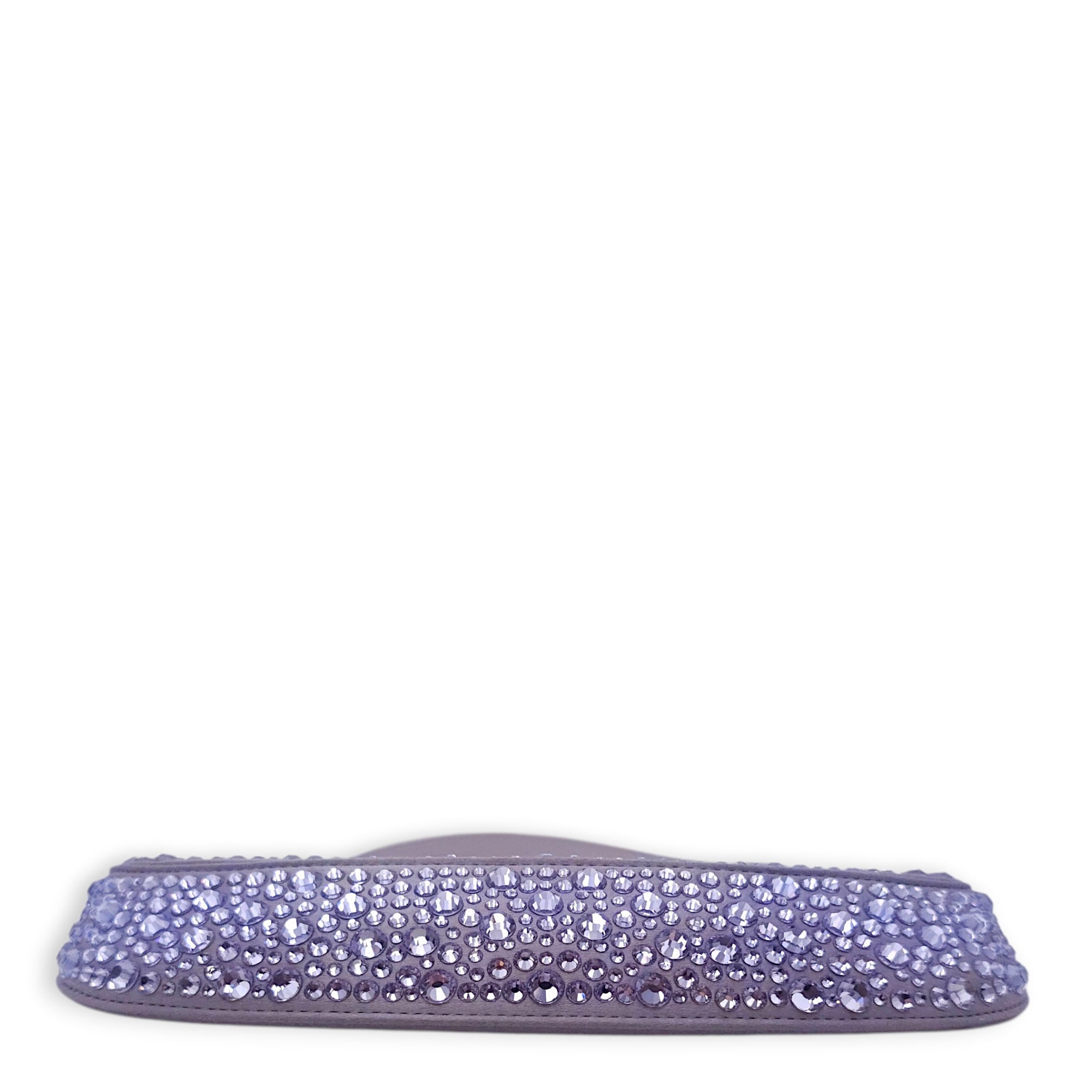 Cleo Satin Purple Shoulder Bag in Satin Silver hardware