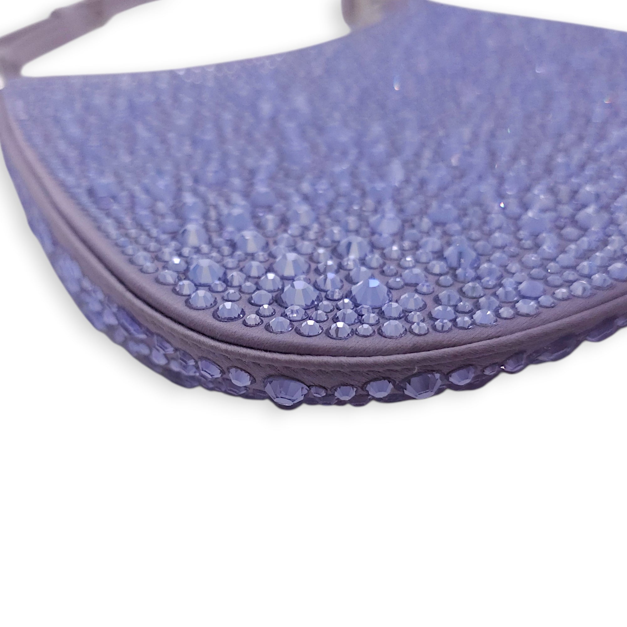 Cleo Satin Purple Shoulder Bag in Satin Silver hardware