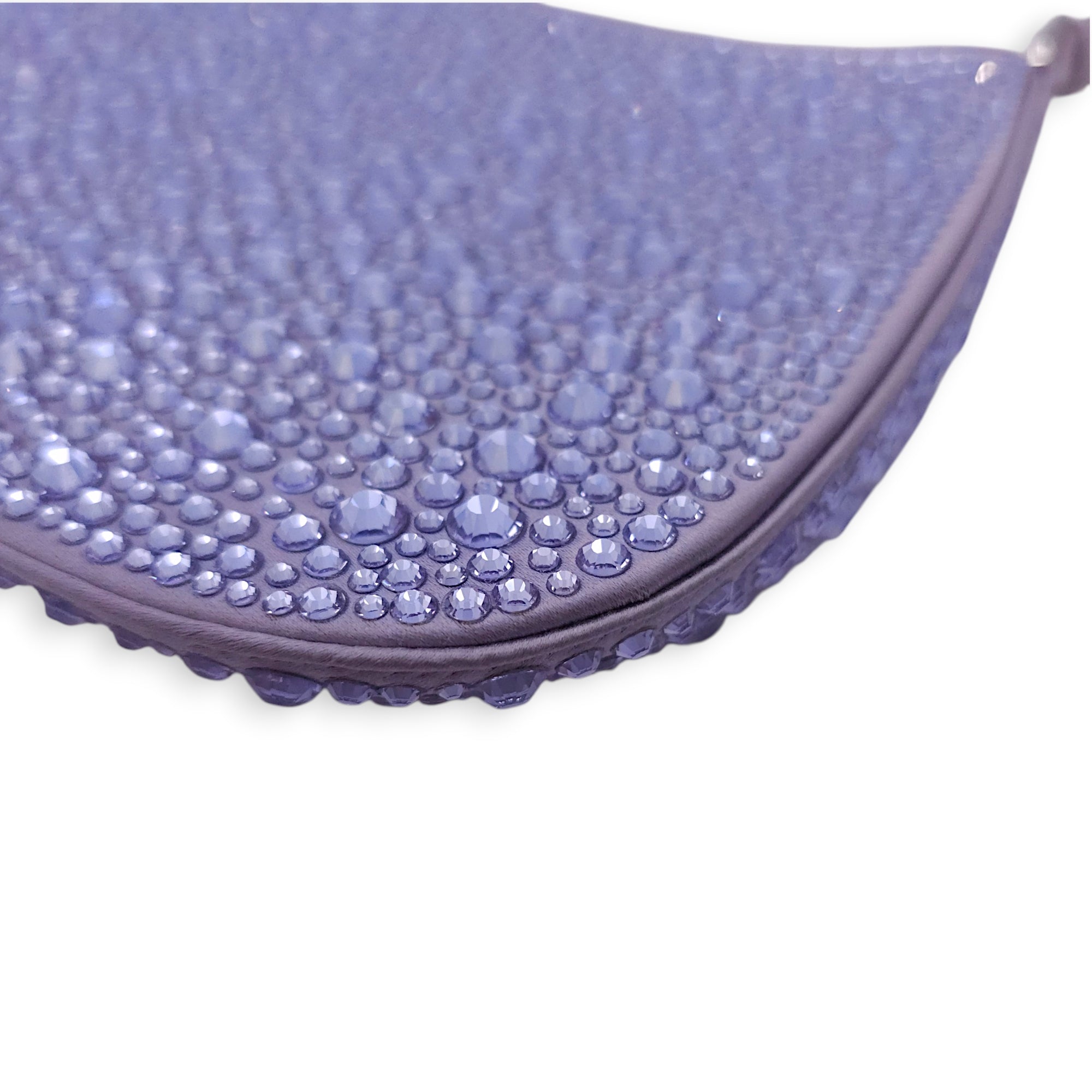 Cleo Satin Purple Shoulder Bag in Satin Silver hardware