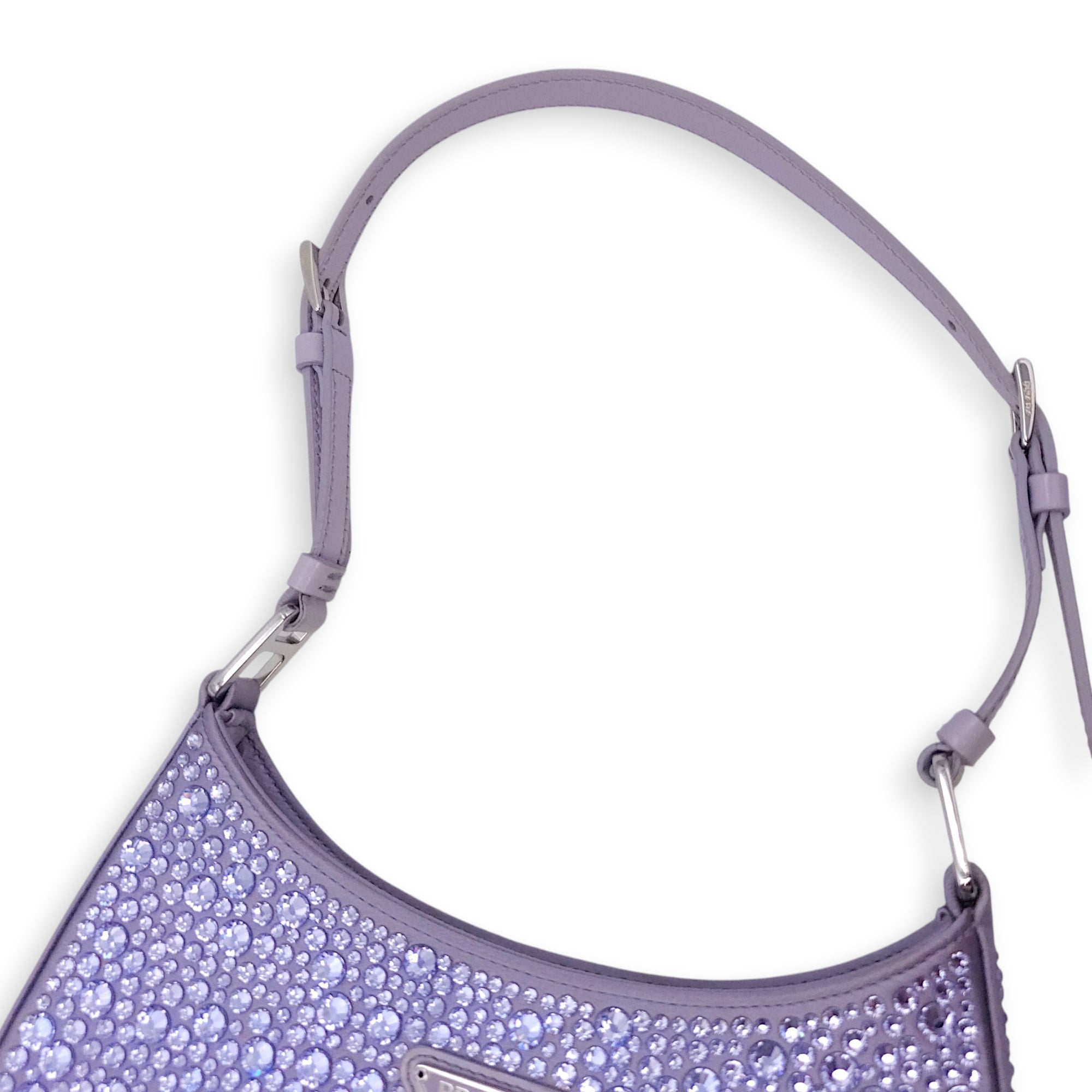 Cleo Satin Purple Shoulder Bag in Satin Silver hardware
