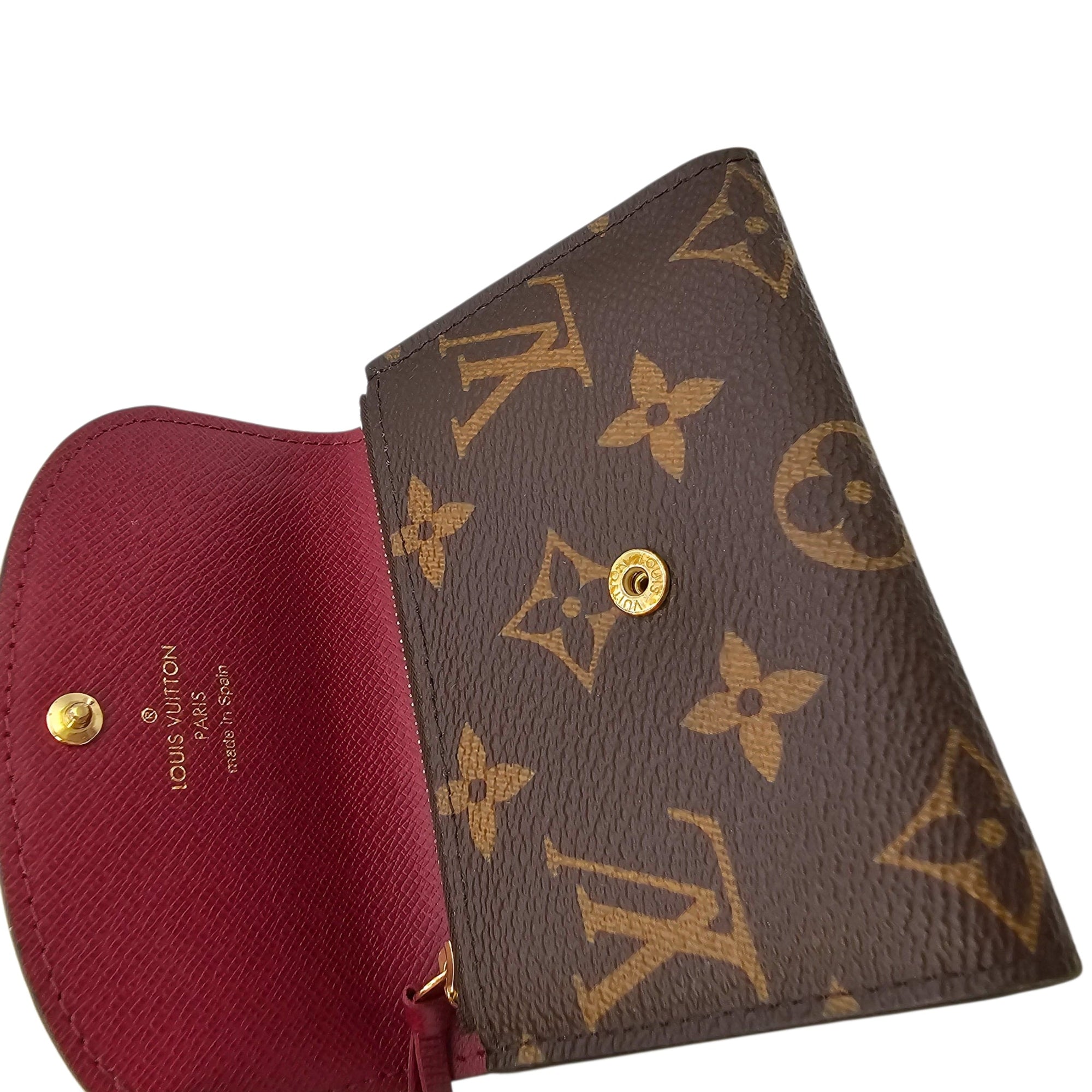 Monogram Rosalie Brown/Red Coin Purse in Canvas Gold hardware CL2604-20774 11