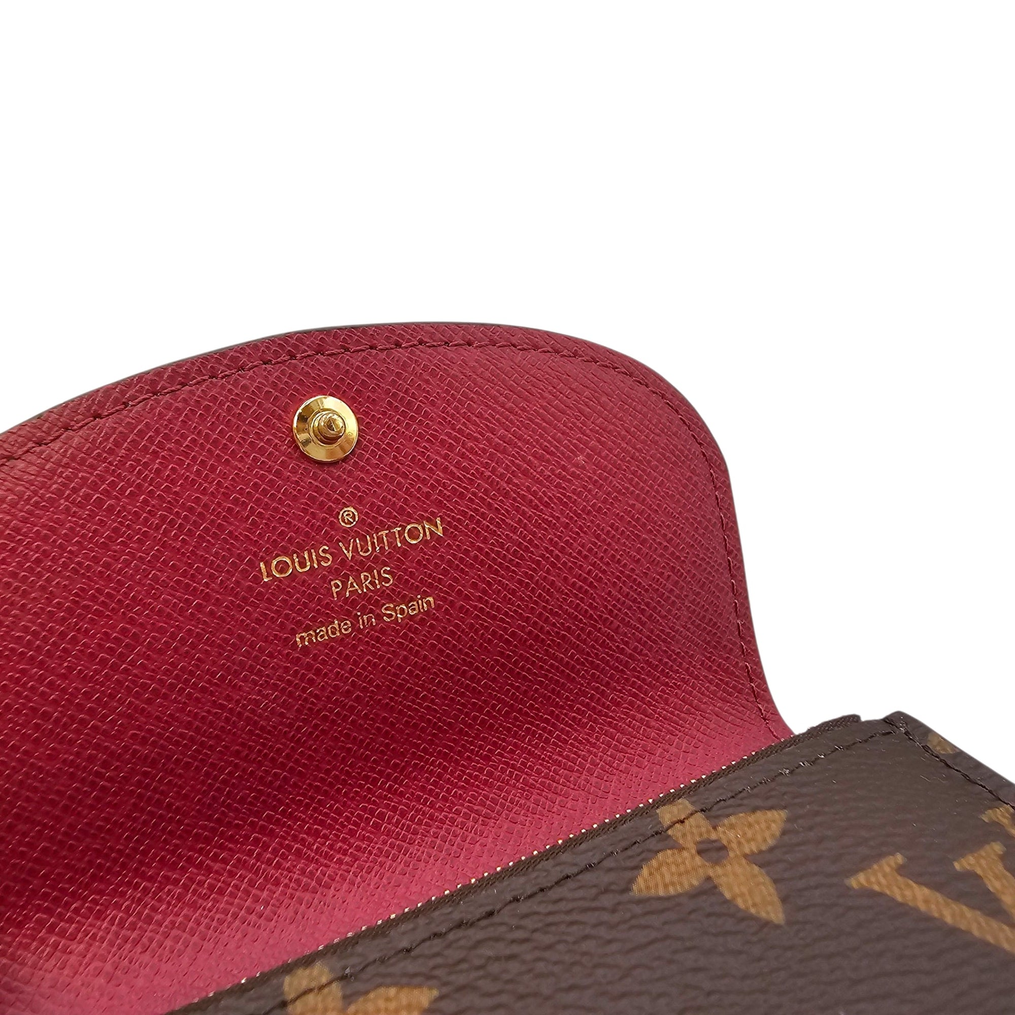 Monogram Rosalie Brown/Red Coin Purse in Canvas Gold hardware CL2604-20774 13