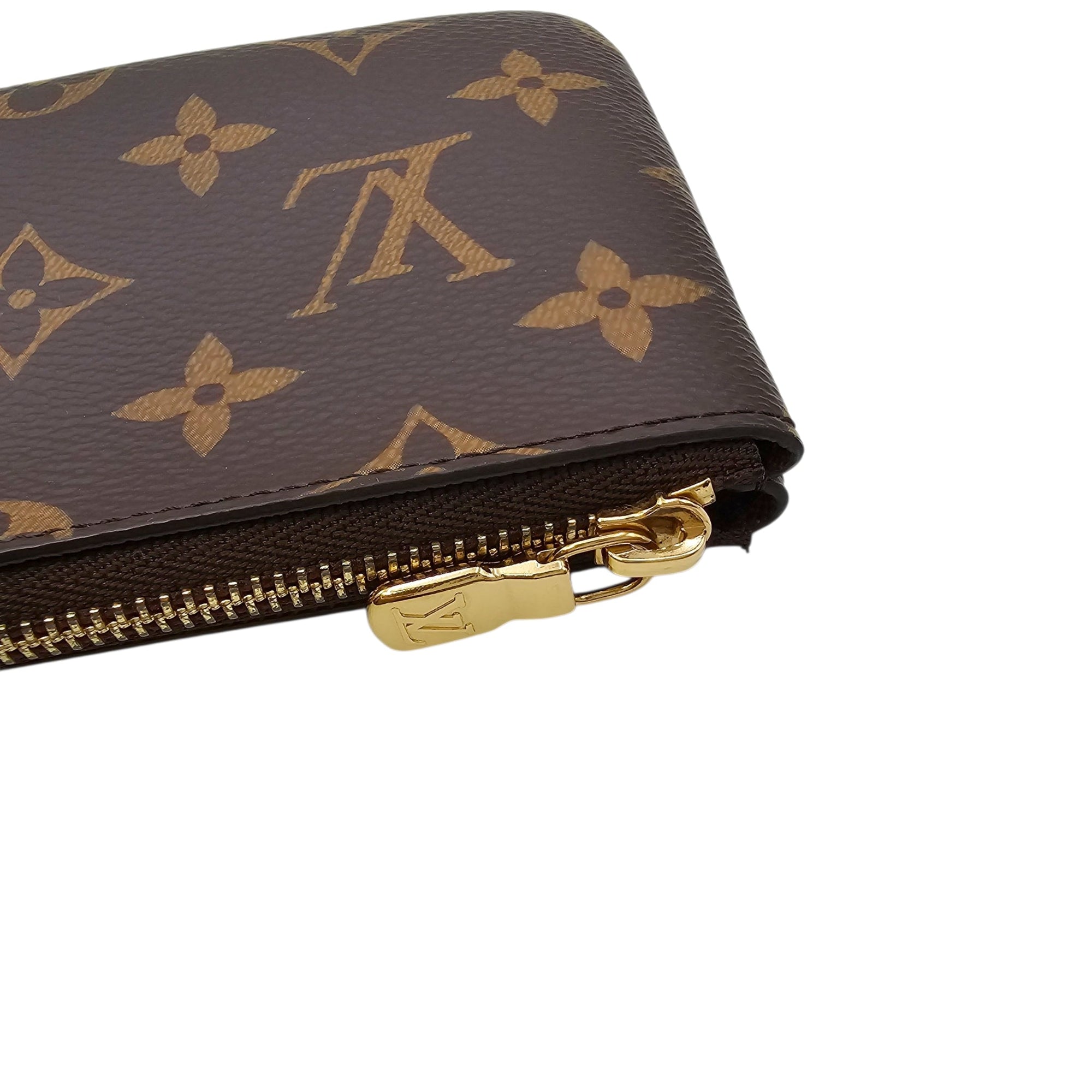 Monogram Brown Key Pouch in Canvas Gold hardware CL2604-20775 7