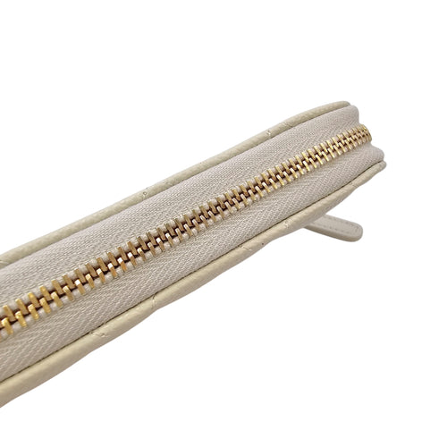 Classic Zipped Coin Purse Grey Card Holder in Caviar Leather Gold hardware
