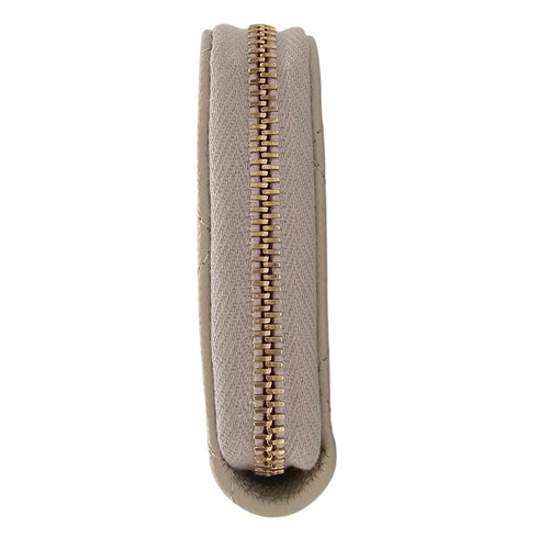 Classic Zipped Coin Purse Grey Card Holder in Caviar Leather Gold hardware