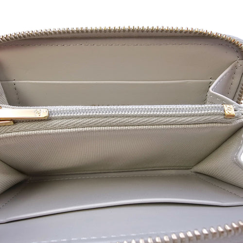 Classic Zipped Coin Purse Grey Card Holder in Caviar Leather Gold hardware