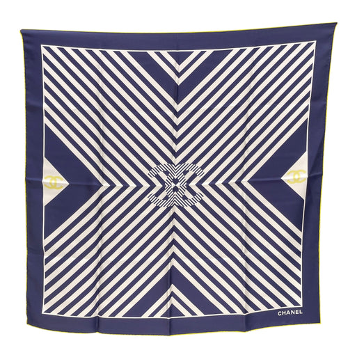 Bold Geometric Pattern 90 Blue Scarf in Silk CL2604-20777 1