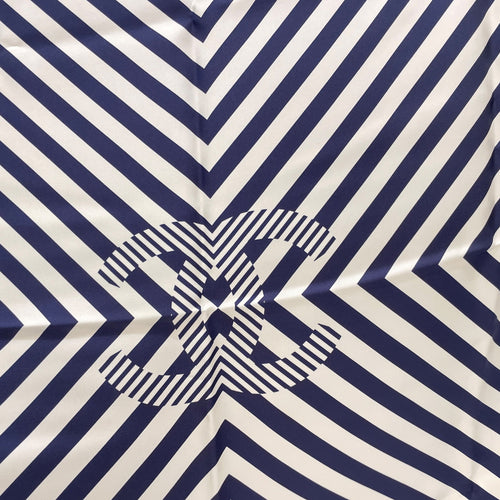 Bold Geometric Pattern 90 Blue Scarf in Silk CL2604-20777 2