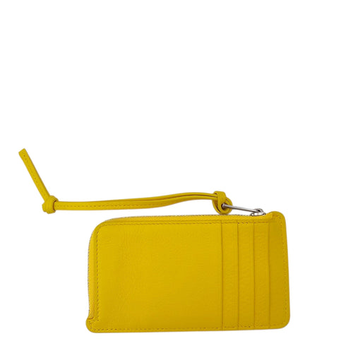 Card Holders/Coin Purse Yellow in Calfskin Silver hardware CL2604-20778 2