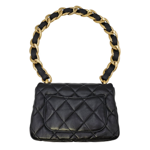 Quilted 22A Flap Small Black Shoulder Bag in Caviar Leather Gold hardware CL2604-20780 2