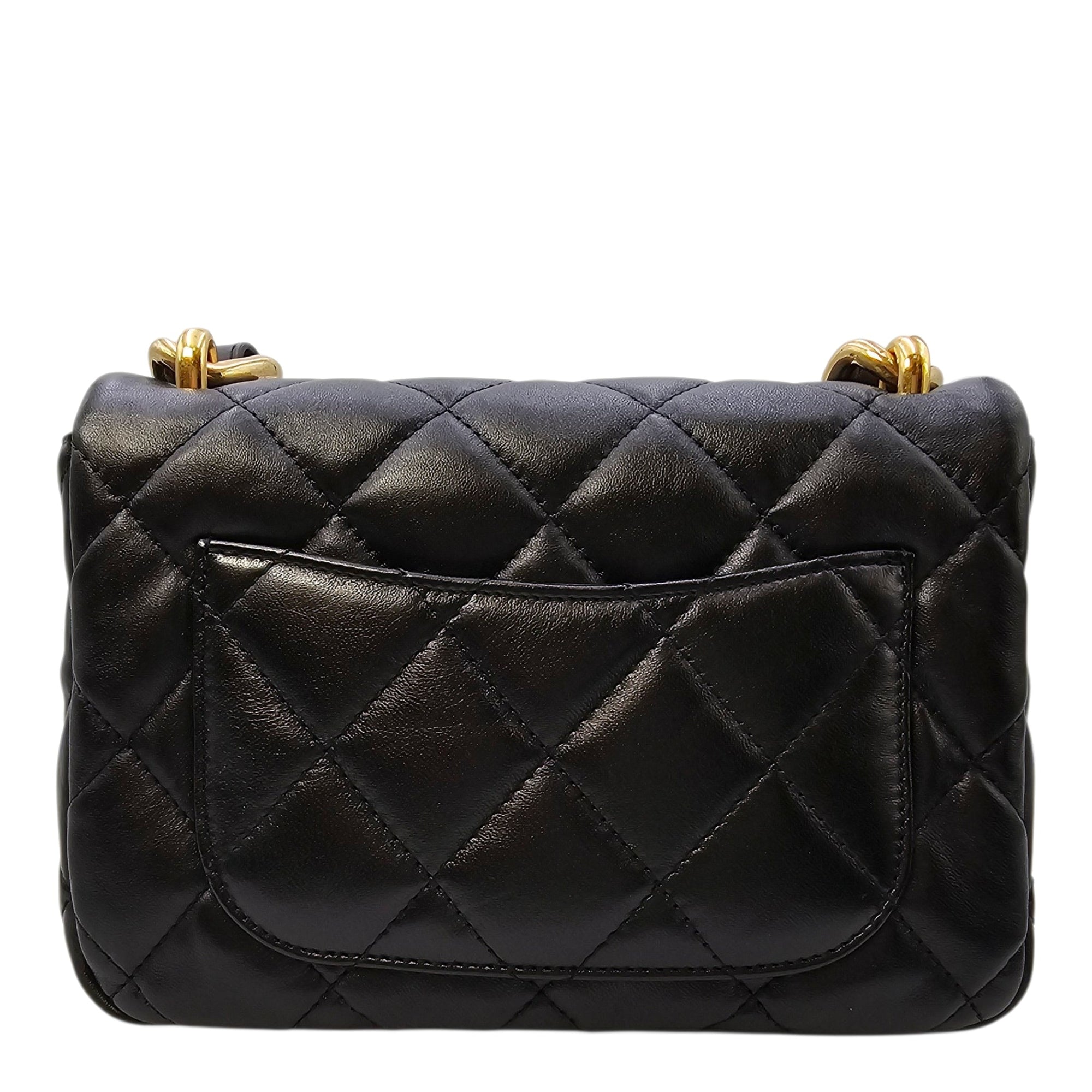 Quilted 22A Flap Small Black Shoulder Bag in Caviar Leather Gold hardware CL2604-20780 4