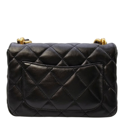 Quilted 22A Flap Small Black Shoulder Bag in Caviar Leather Gold hardware CL2604-20780 4