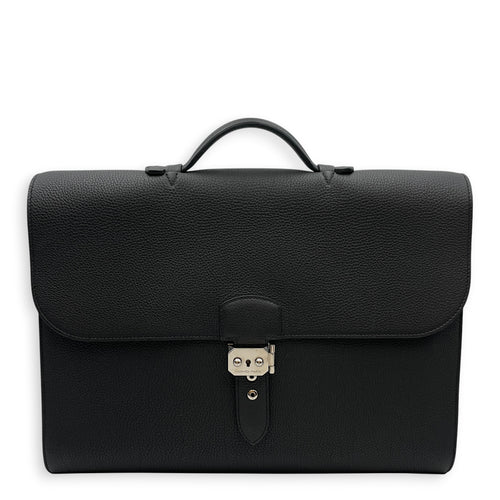 Sac a Depeches 38 Black in Togo Palladium hardware