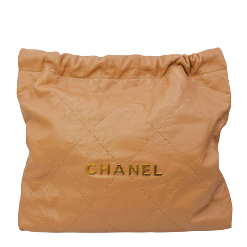 C22 Medium Caramel Shoulder Bag in Calfskin Gold hardware CL2604-20795 1