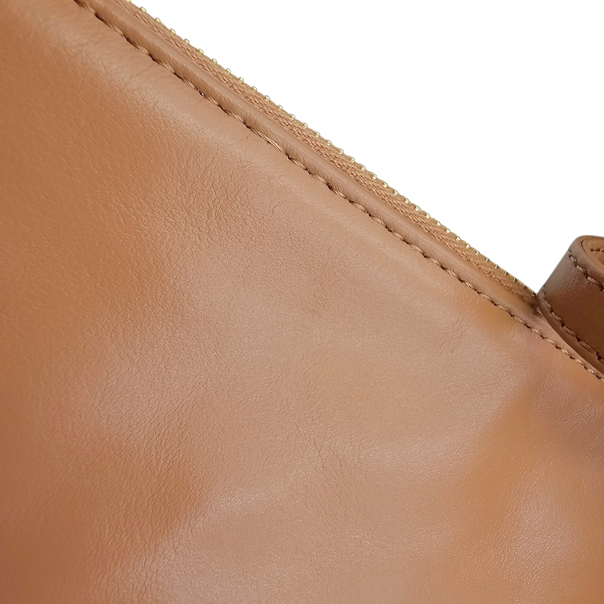 C22 Brown Shoulder Bag in Calfskin Gold hardware