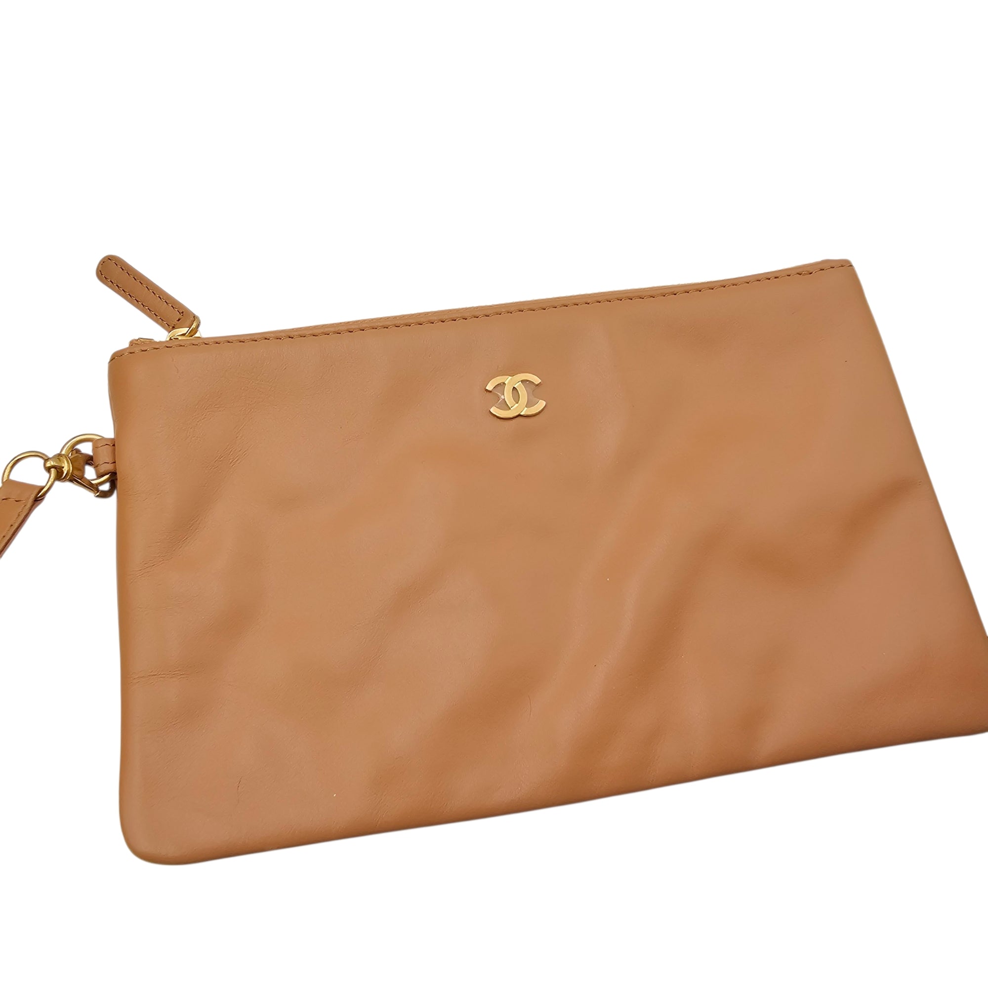 C22 Brown Shoulder Bag in Calfskin Gold hardware