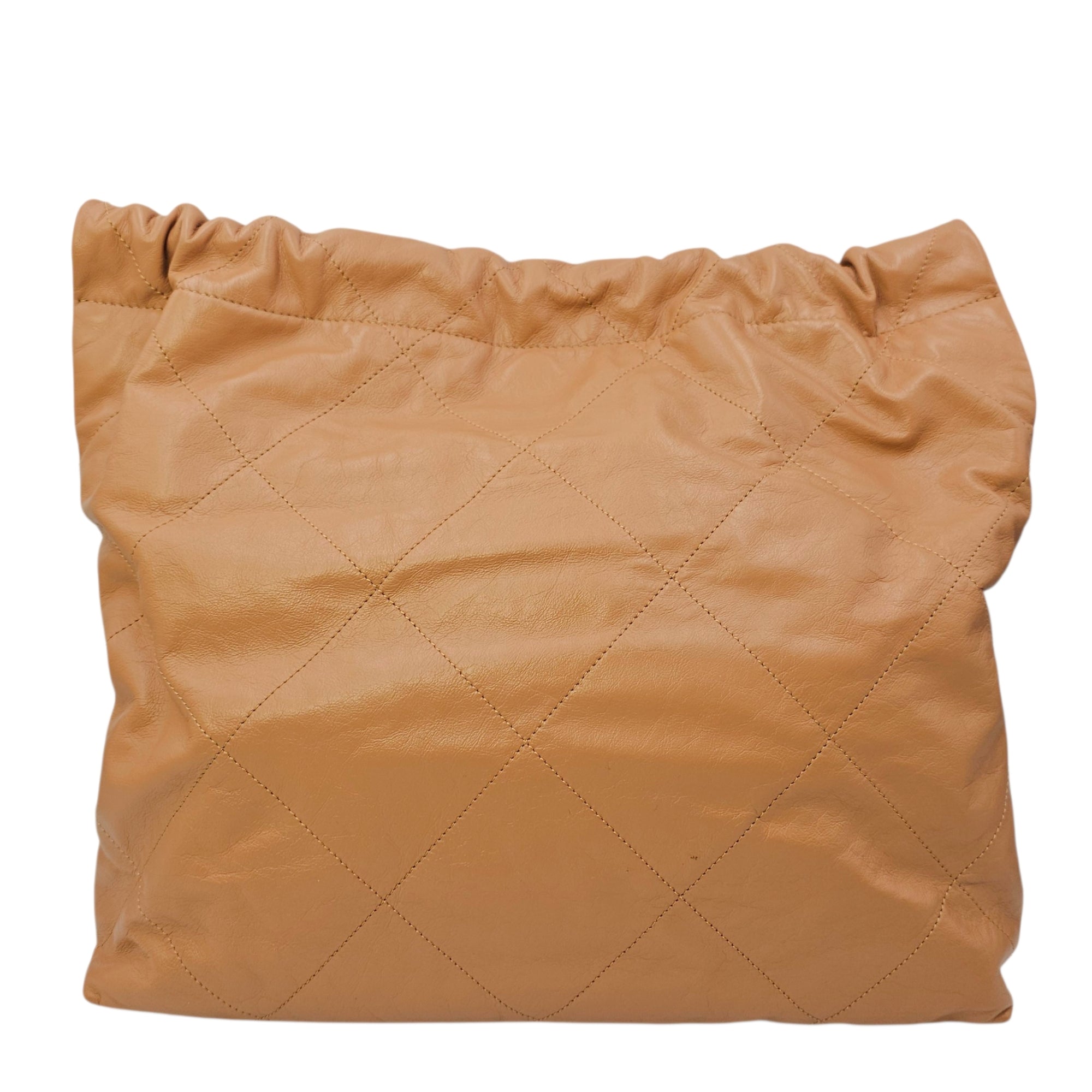 C22 Brown Shoulder Bag in Calfskin Gold hardware