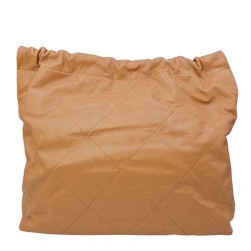 C22 Brown Shoulder Bag in Calfskin Gold hardware