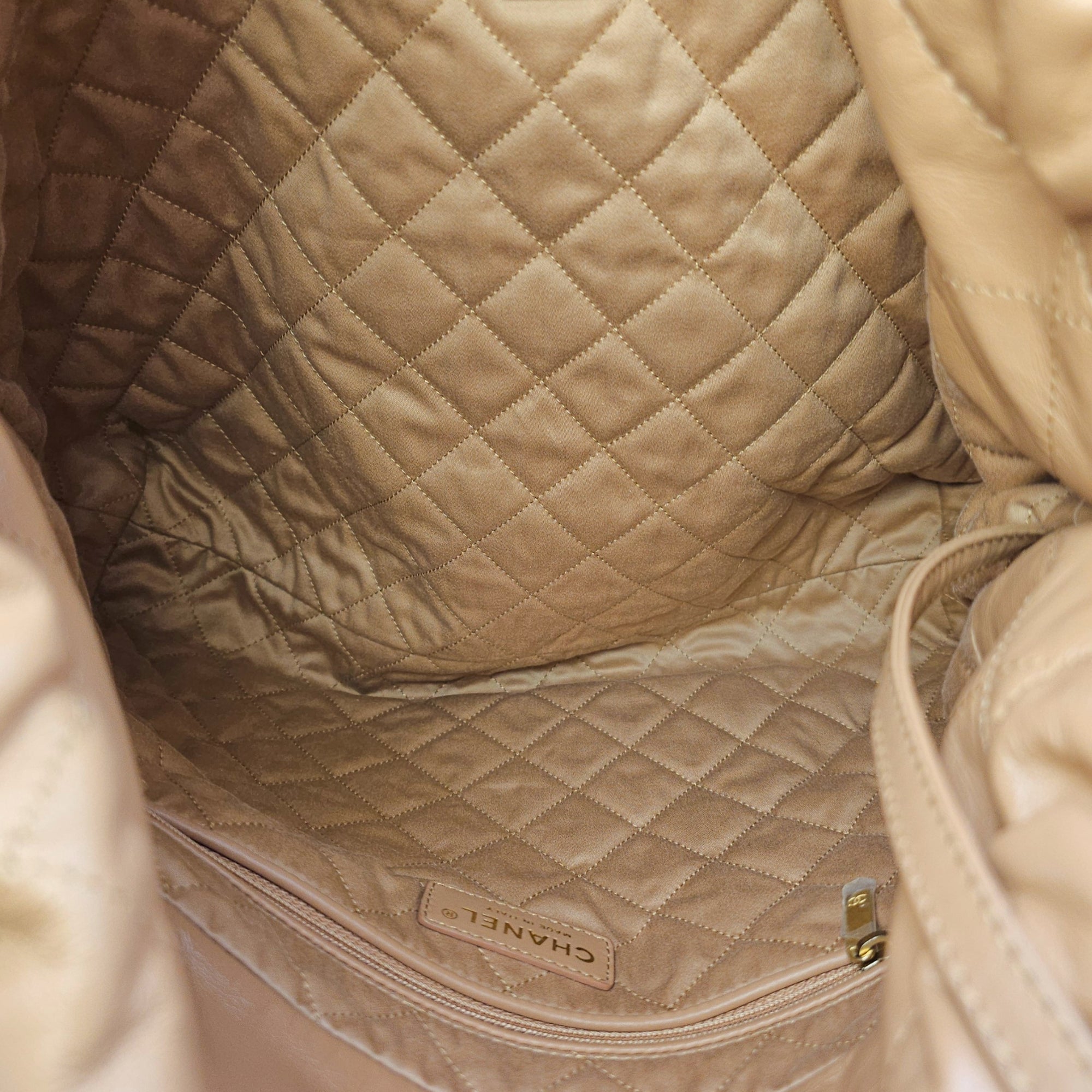 C22 Brown Shoulder Bag in Calfskin Gold hardware
