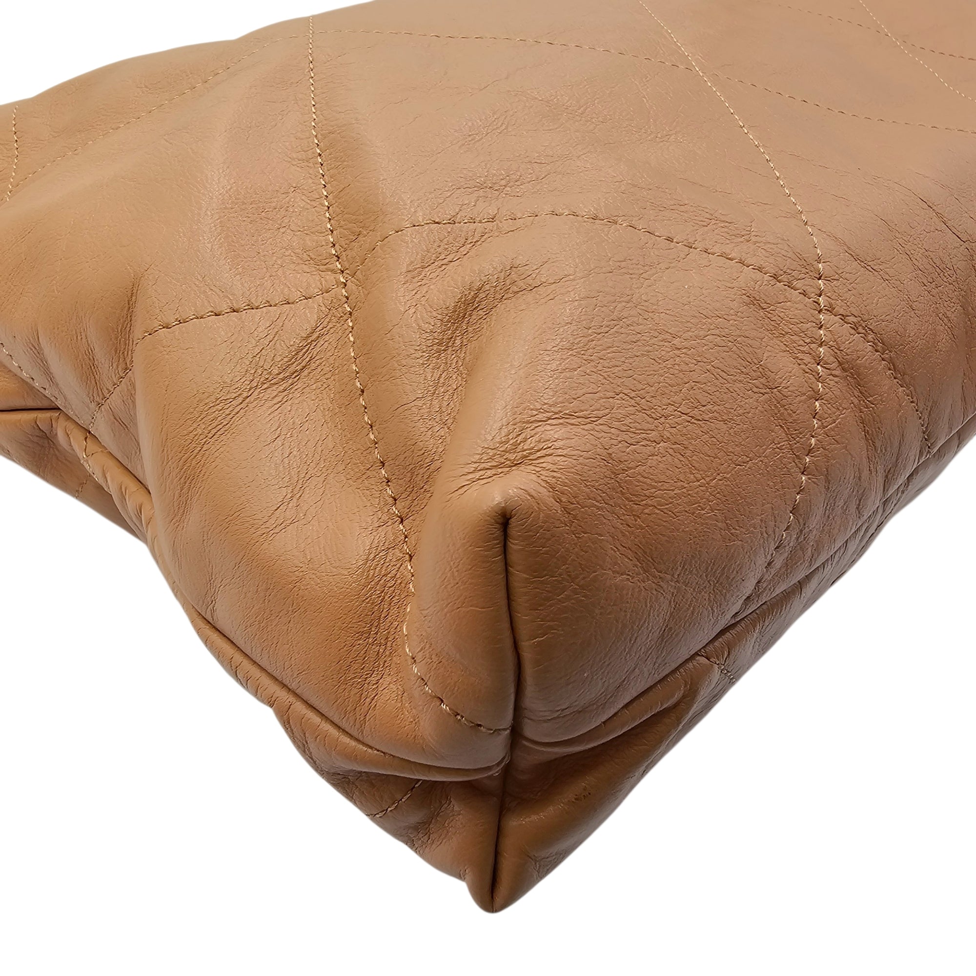 C22 Brown Shoulder Bag in Calfskin Gold hardware