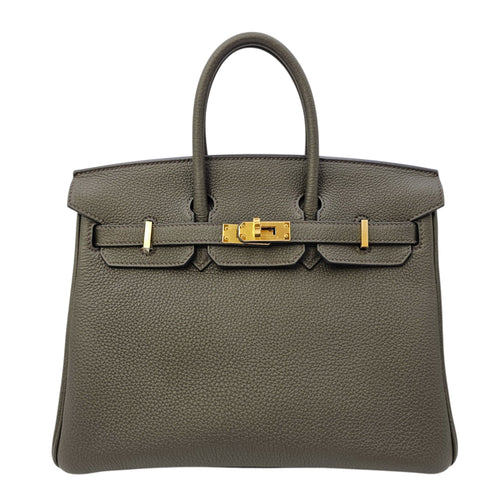 Birkin 25 Vert De Gris  in Togo Gold hardware CL2604-20798 1