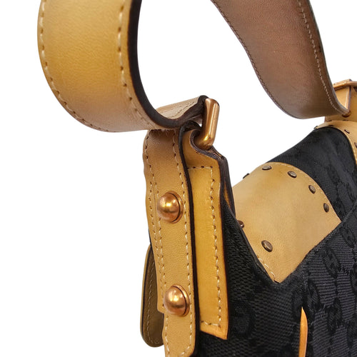 Horsebit Chain Medium Black Shoulder Bag Matte Gold hardware CL2604-20800 15