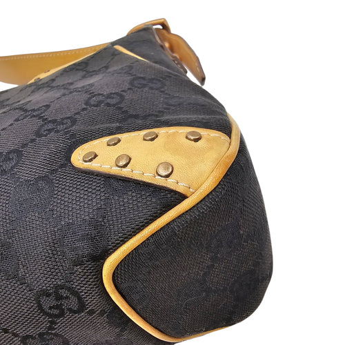 Horsebit Chain Medium Black Shoulder Bag Matte Gold hardware CL2604-20800 8
