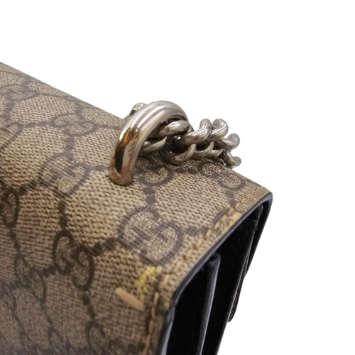 Dionysus GG Supreme with Tiger Head Spur Closure Black Shoulder Bag in Canvas Silver hardware CL2604-20801 13