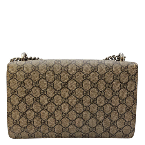 Dionysus GG Supreme with Tiger Head Spur Closure Black Shoulder Bag in Canvas Silver hardware CL2604-20801 2