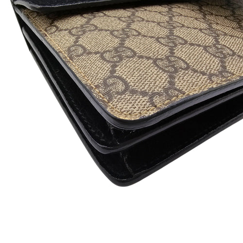 Dionysus GG Supreme with Tiger Head Spur Closure Black Shoulder Bag in Canvas Silver hardware CL2604-20801 7