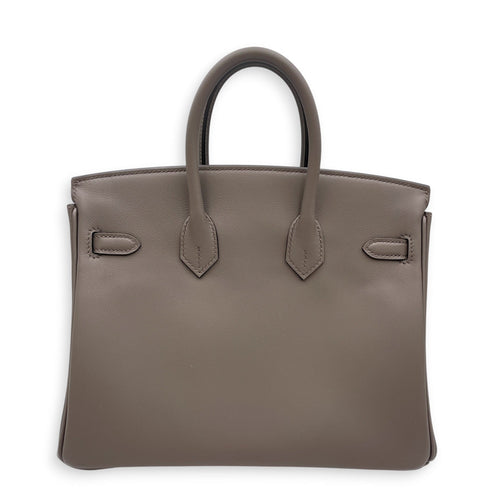 Birkin 25 Gris Etain in Swift Gold hardware CL2604-20804 2