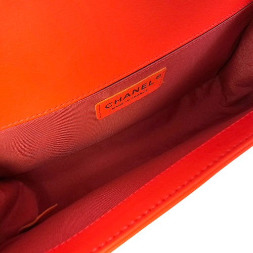 Le Boy Medium Orange Shoulder Bag in Calfskin Ruthenium hardware CL2604-20808 5