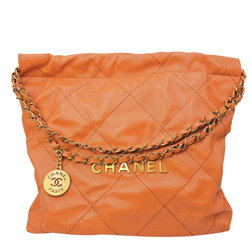 C22 Small Peach  Shoulder Bag in Calfskin Gold hardware CL2604-20809 1