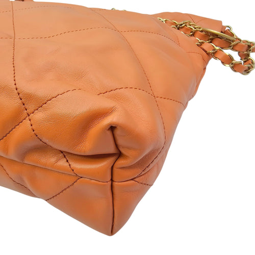 C22 Small Peach  Shoulder Bag in Calfskin Gold hardware CL2604-20809 11