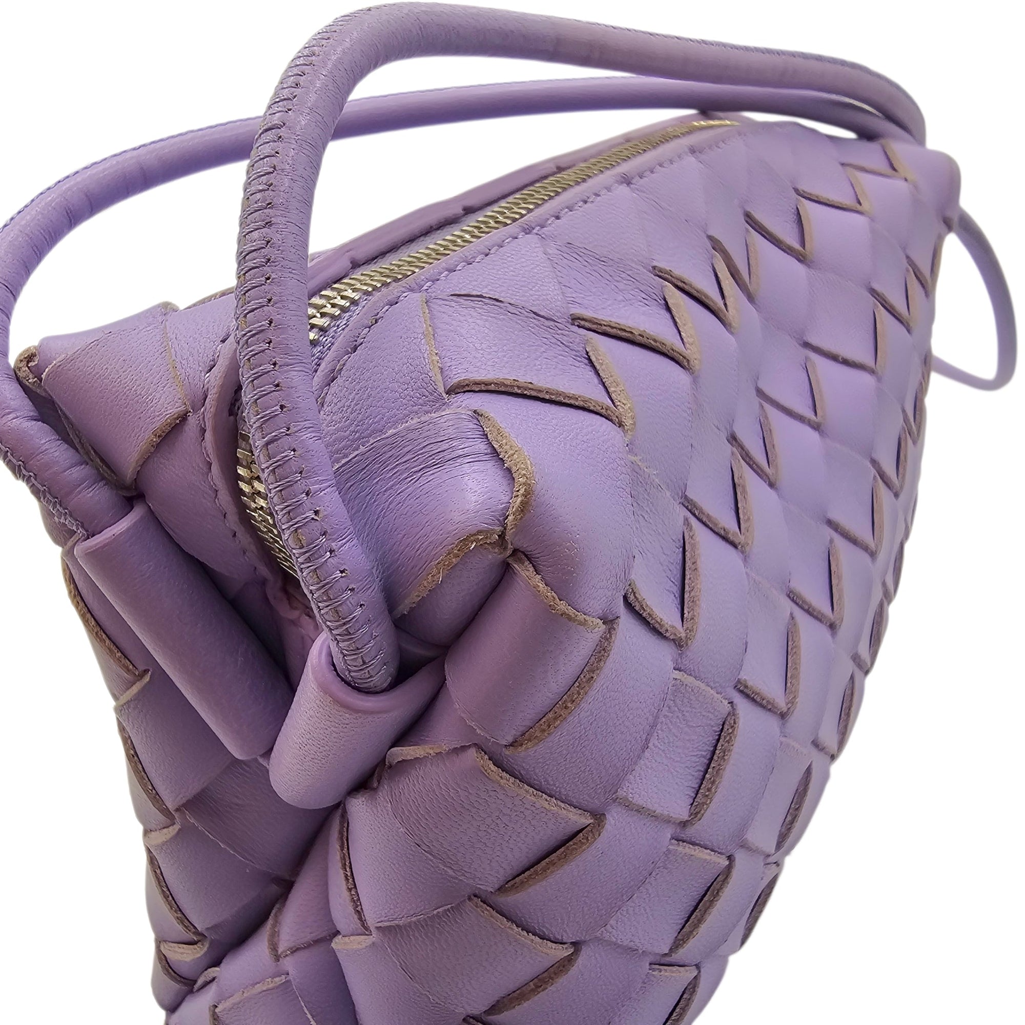 Intrecciato Loop Camera Mini Purple Crossbody Bag in Nappa Leather Silver hardware CL2604-20811 12