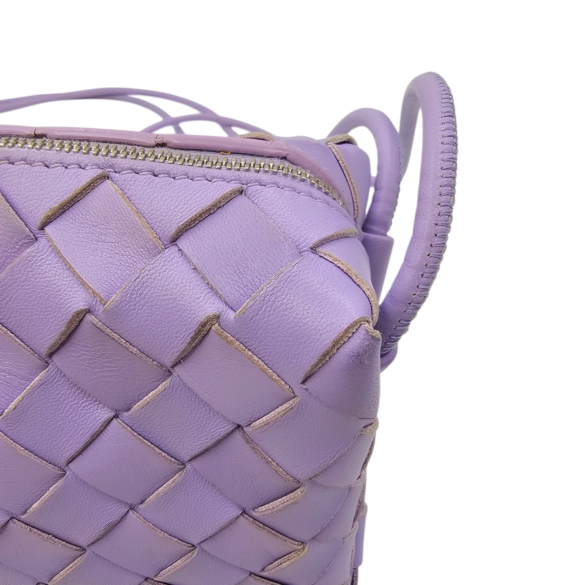 Intrecciato Loop Camera Mini Purple Crossbody Bag in Nappa Leather Silver hardware CL2604-20811 13