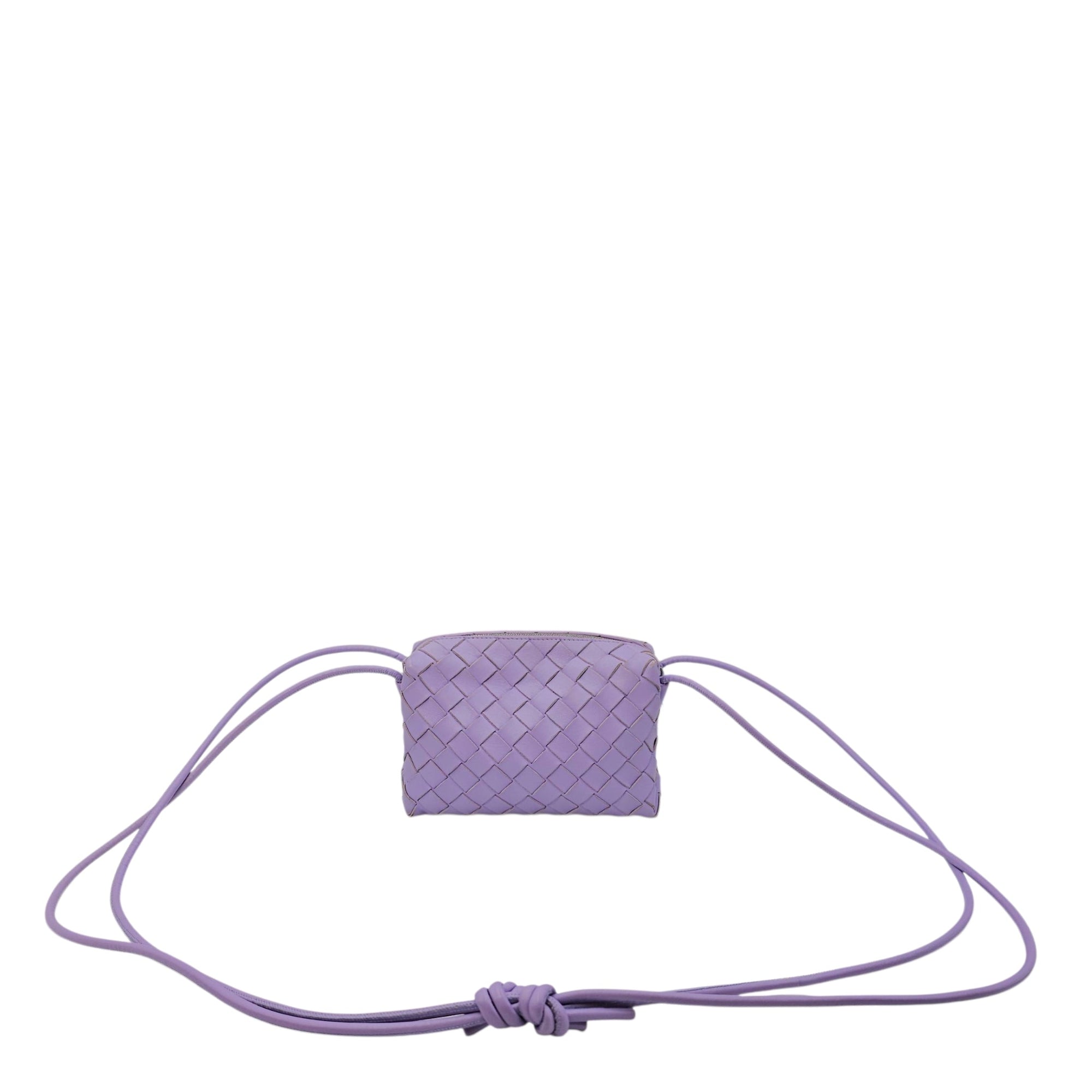 Intrecciato Loop Camera Mini Purple Crossbody Bag in Nappa Leather Silver hardware CL2604-20811 18