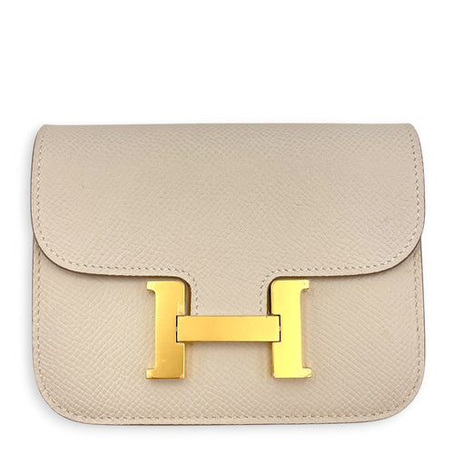 Constance Slim Craie Wallet in Epsom Gold hardware CL2604-20815 1