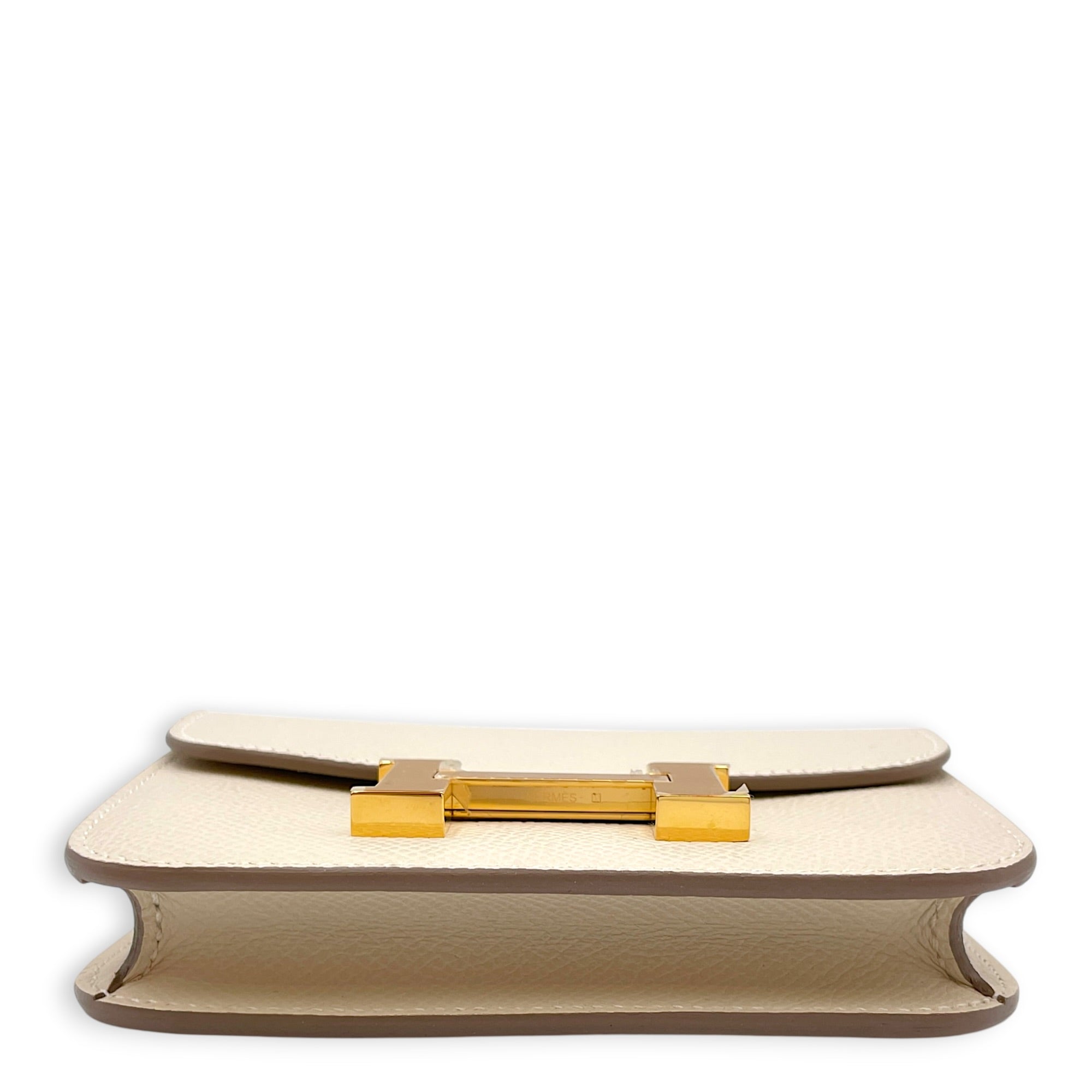 Constance Slim Craie Wallet in Epsom Gold hardware CL2604-20815 5