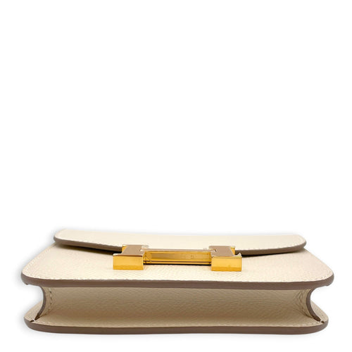 Constance Slim Craie Wallet in Epsom Gold hardware CL2604-20815 5