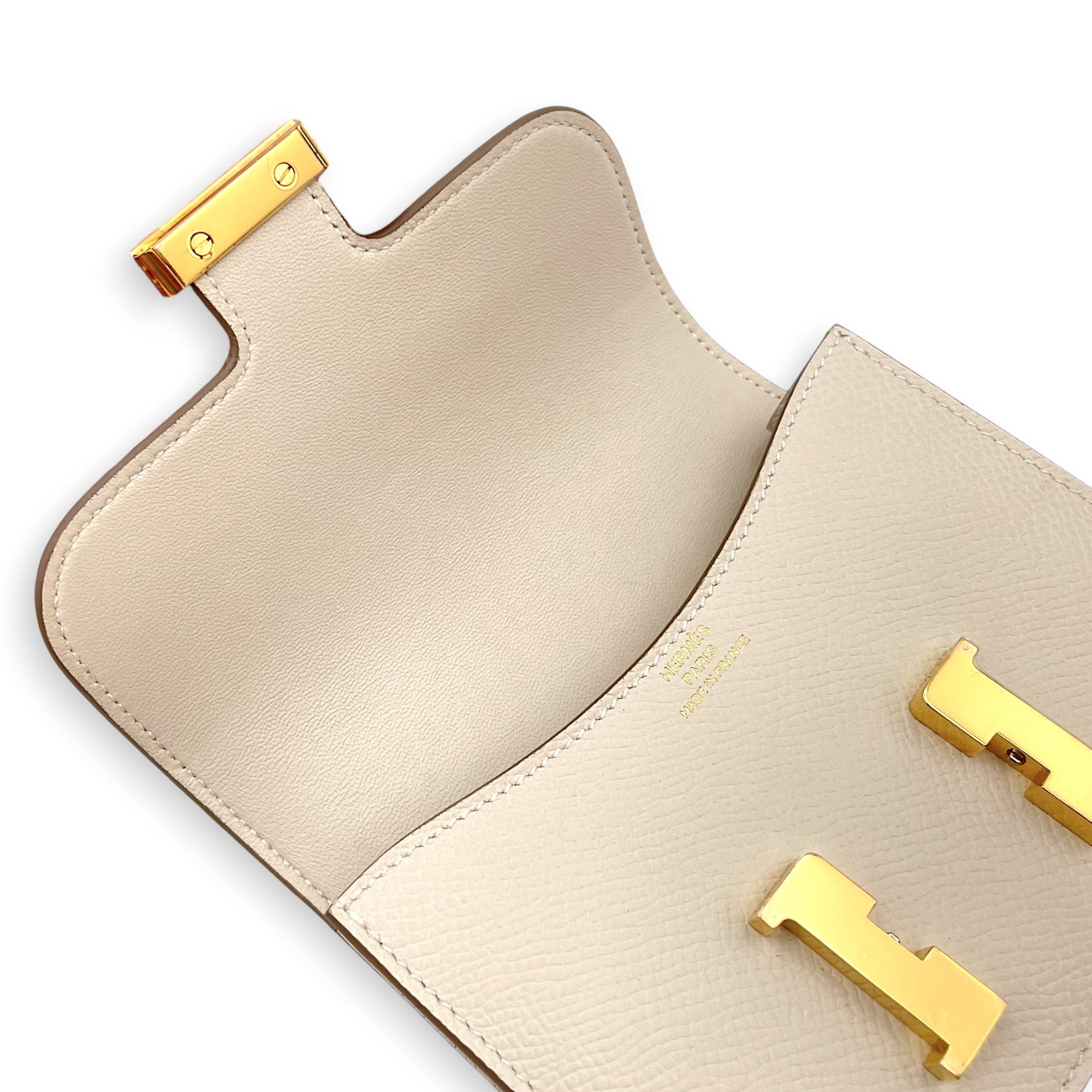 Constance Slim Craie Wallet in Epsom Gold hardware CL2604-20815 7