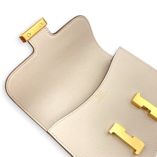 Constance Slim Craie Wallet in Epsom Gold hardware CL2604-20815 7