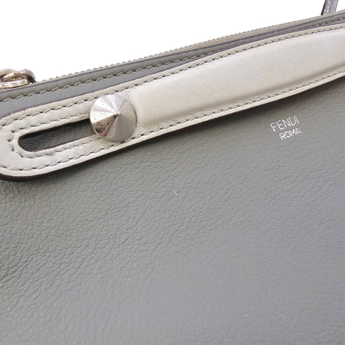 By The Way Medium Grey Shoulder Bag in Calfskin Silver hardware