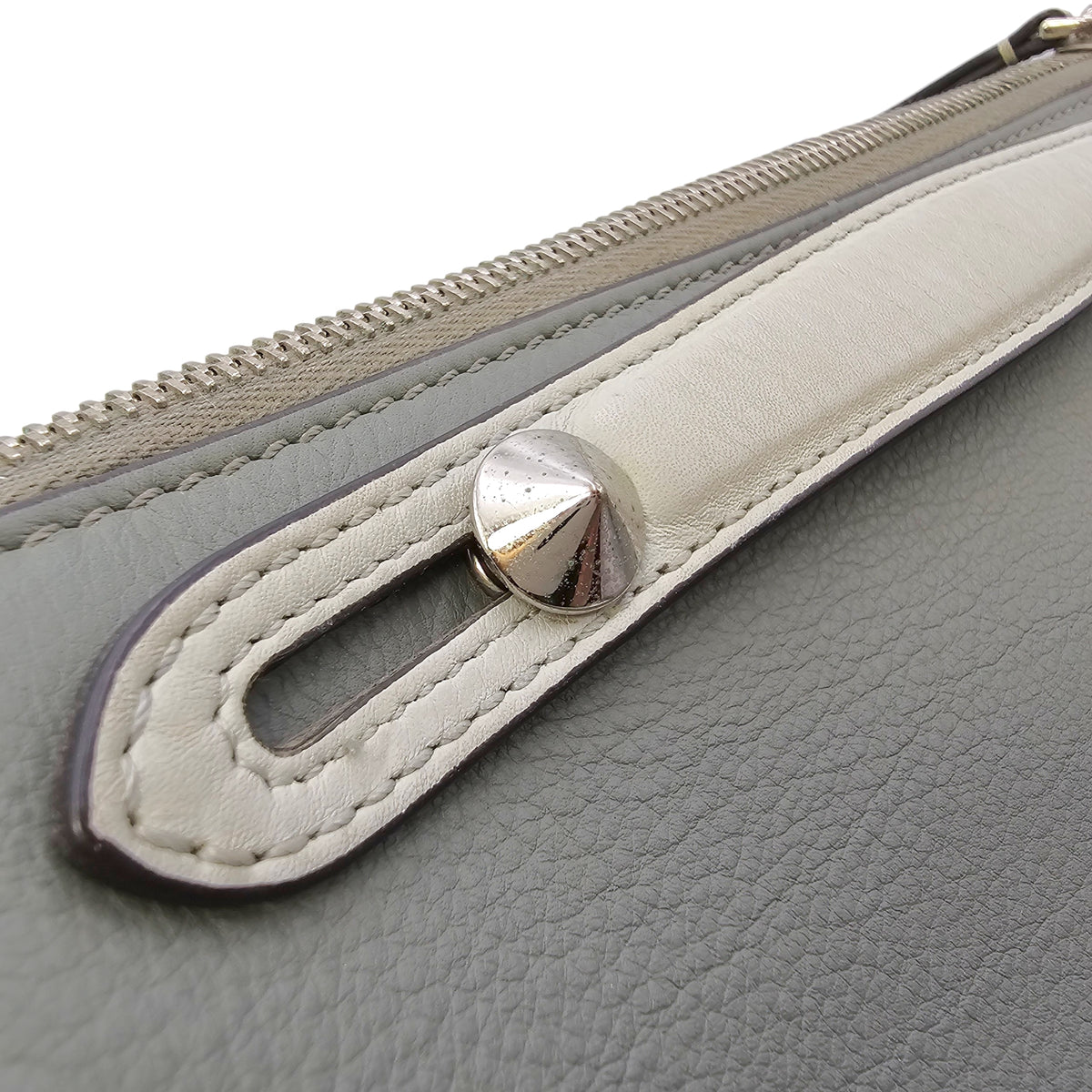By The Way Medium Grey Shoulder Bag in Calfskin Silver hardware