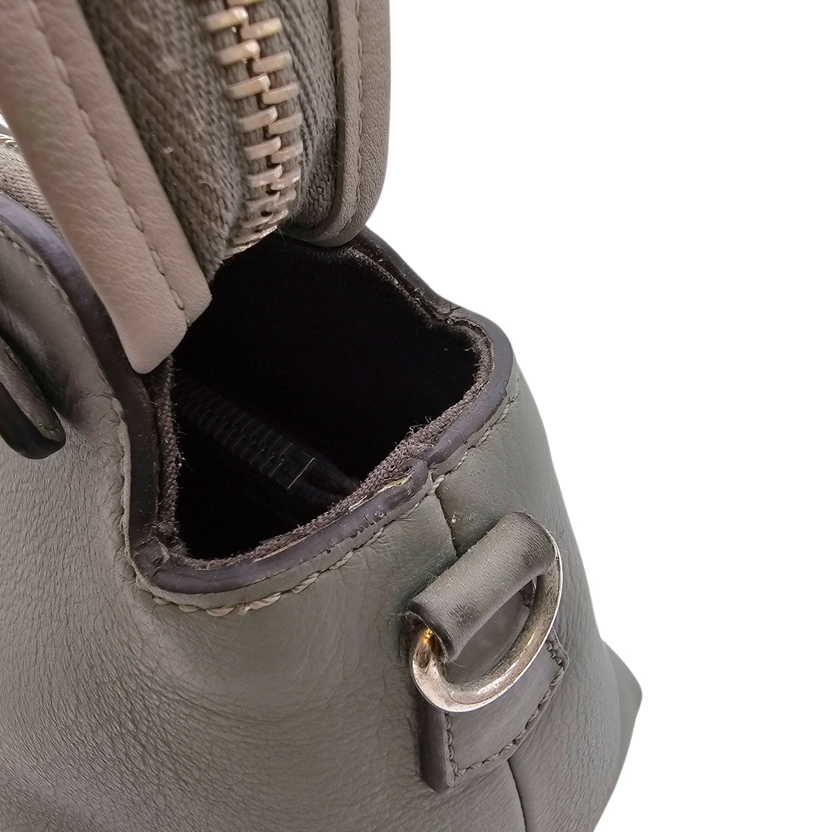 By The Way Medium Grey Shoulder Bag in Calfskin Silver hardware