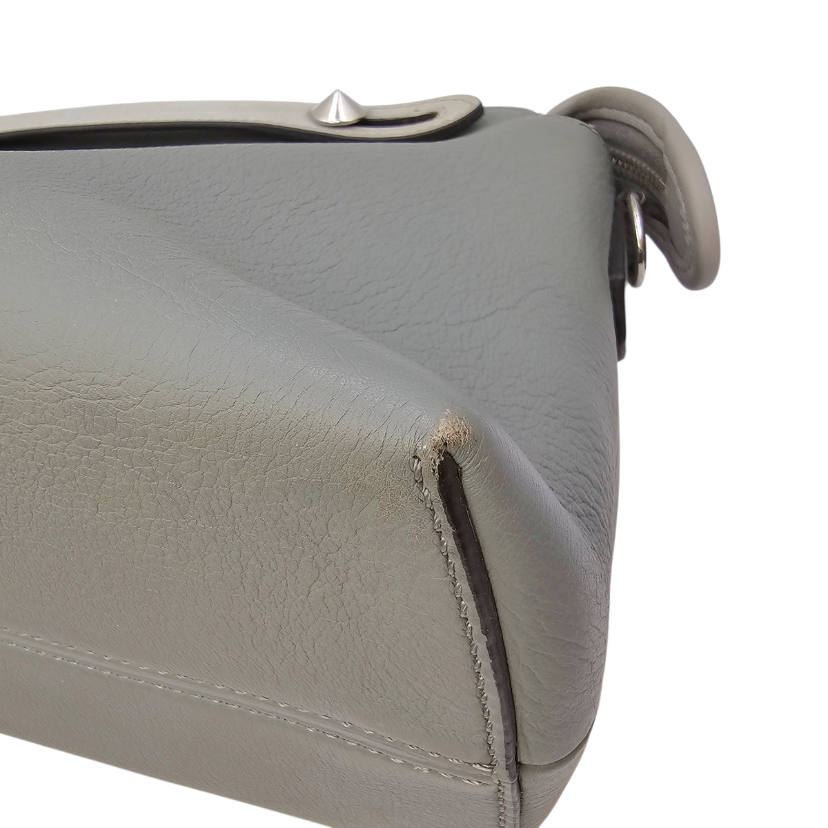By The Way Medium Grey Shoulder Bag in Calfskin Silver hardware
