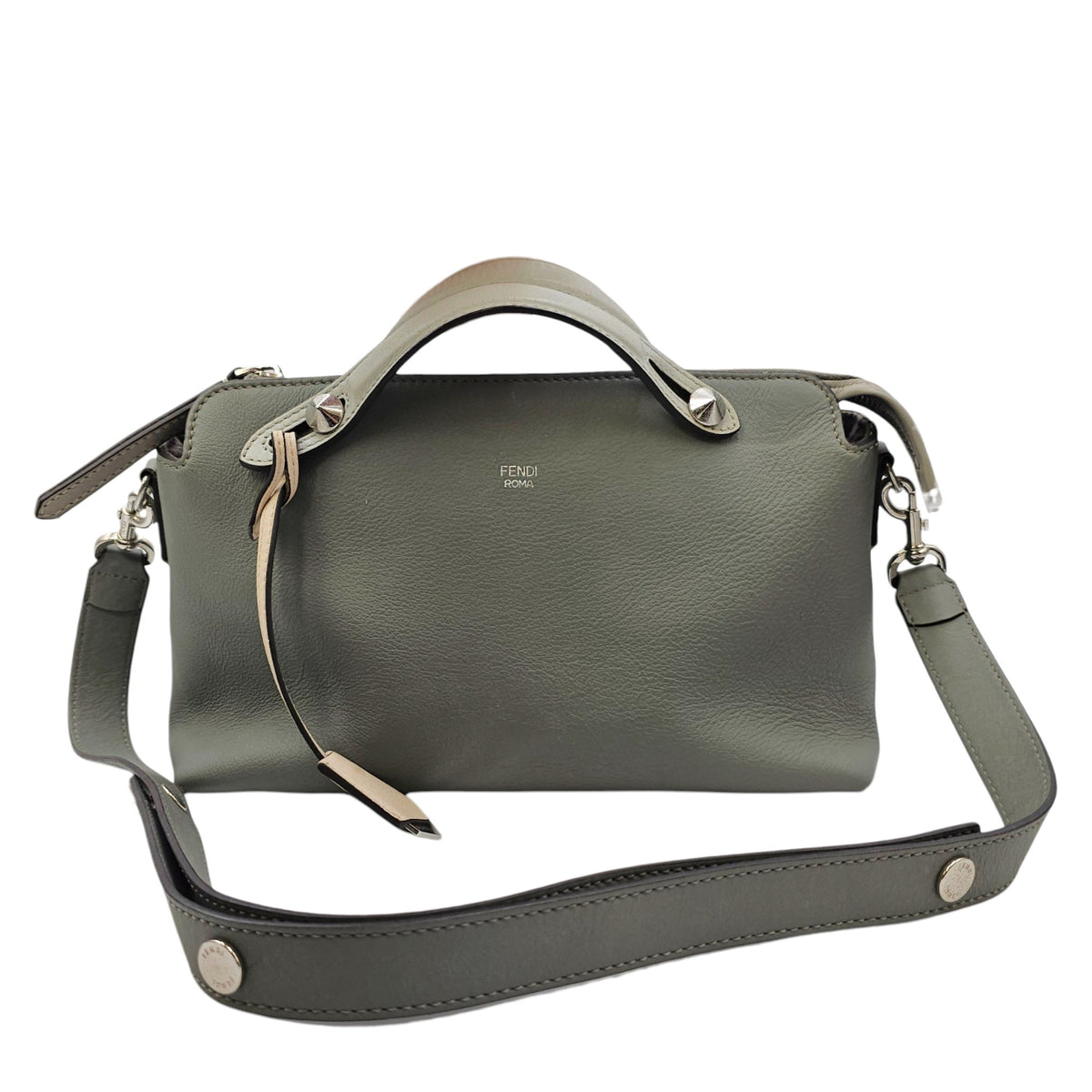 By The Way Medium Grey Shoulder Bag in Calfskin Silver hardware
