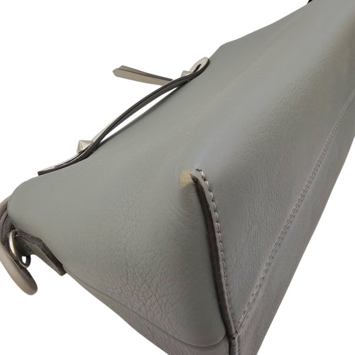 By The Way Medium Grey Shoulder Bag in Calfskin Silver hardware